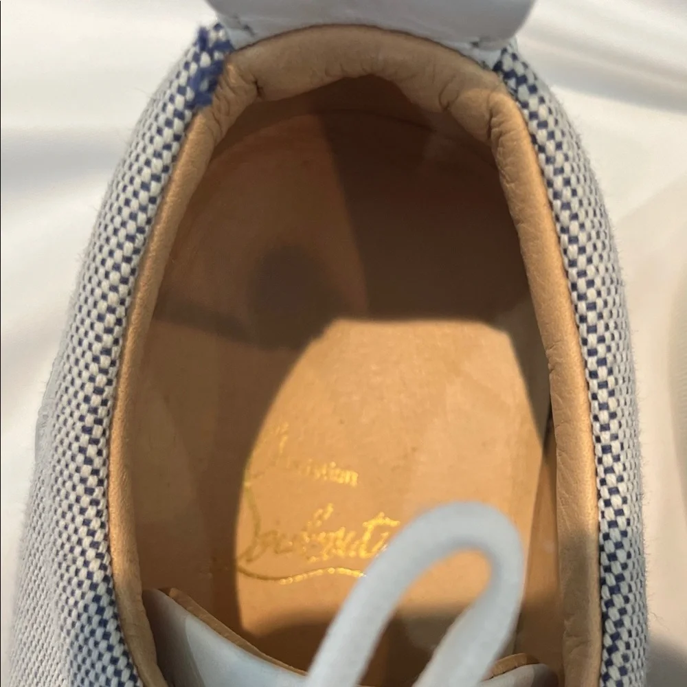 Christian Louboutin White and Blue Men's Athletic Sneakers